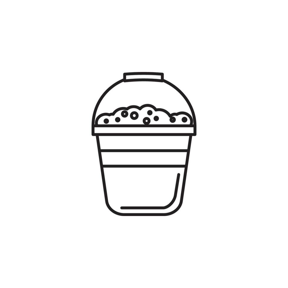 bucket of foam vector icon illustration