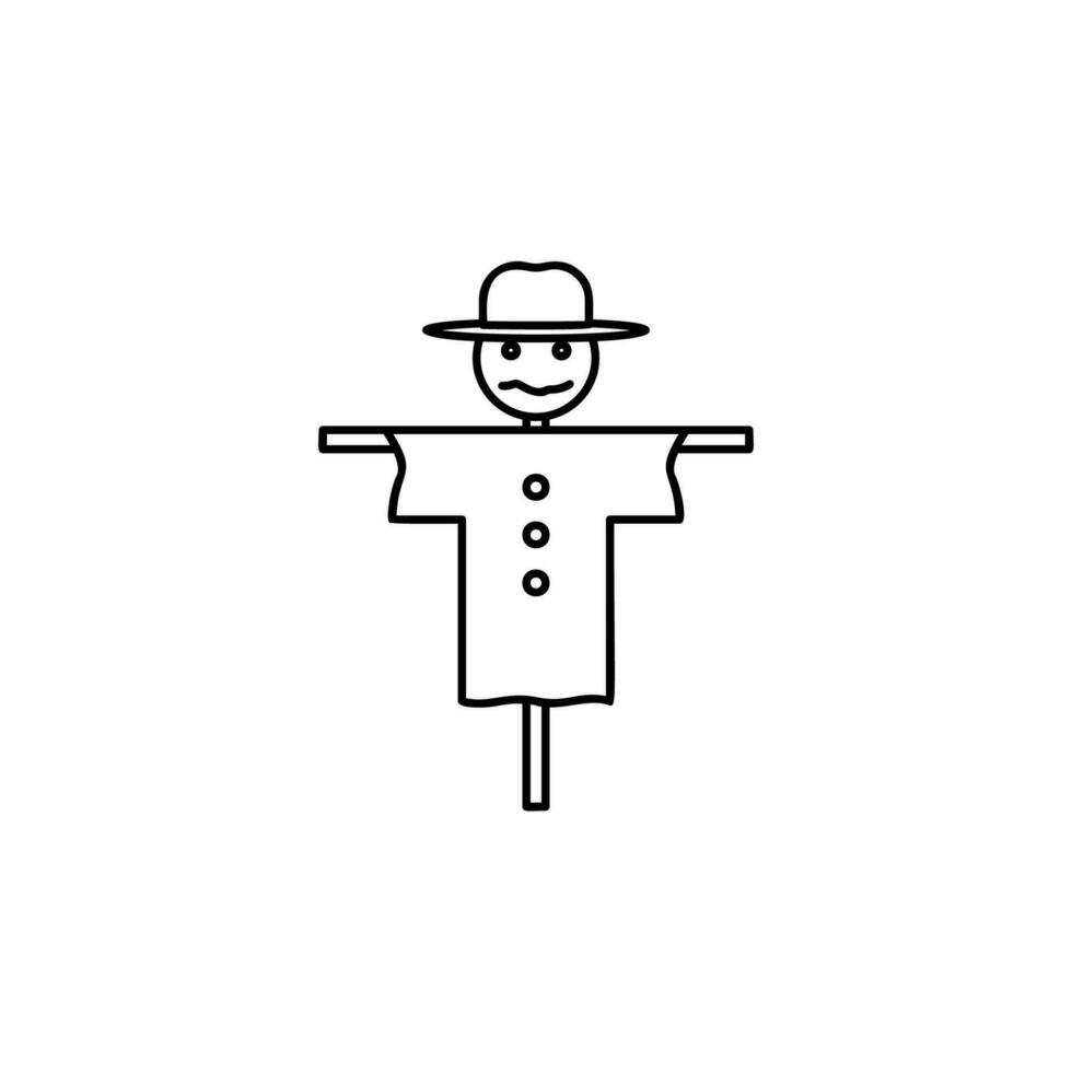 Scarecrow line vector icon illustration