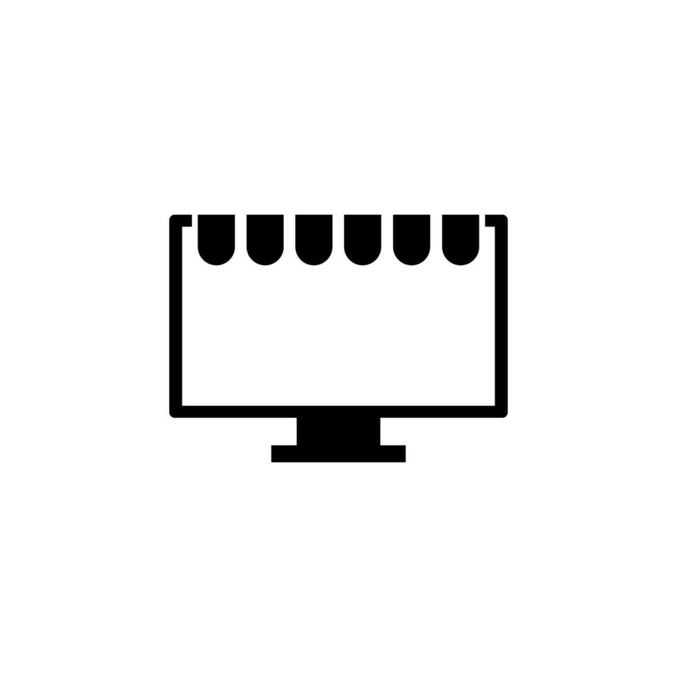 monitor, tienda vector icono ilustración