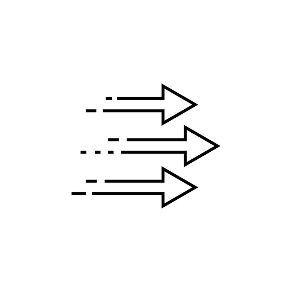 Three forward arrows vector icon illustration