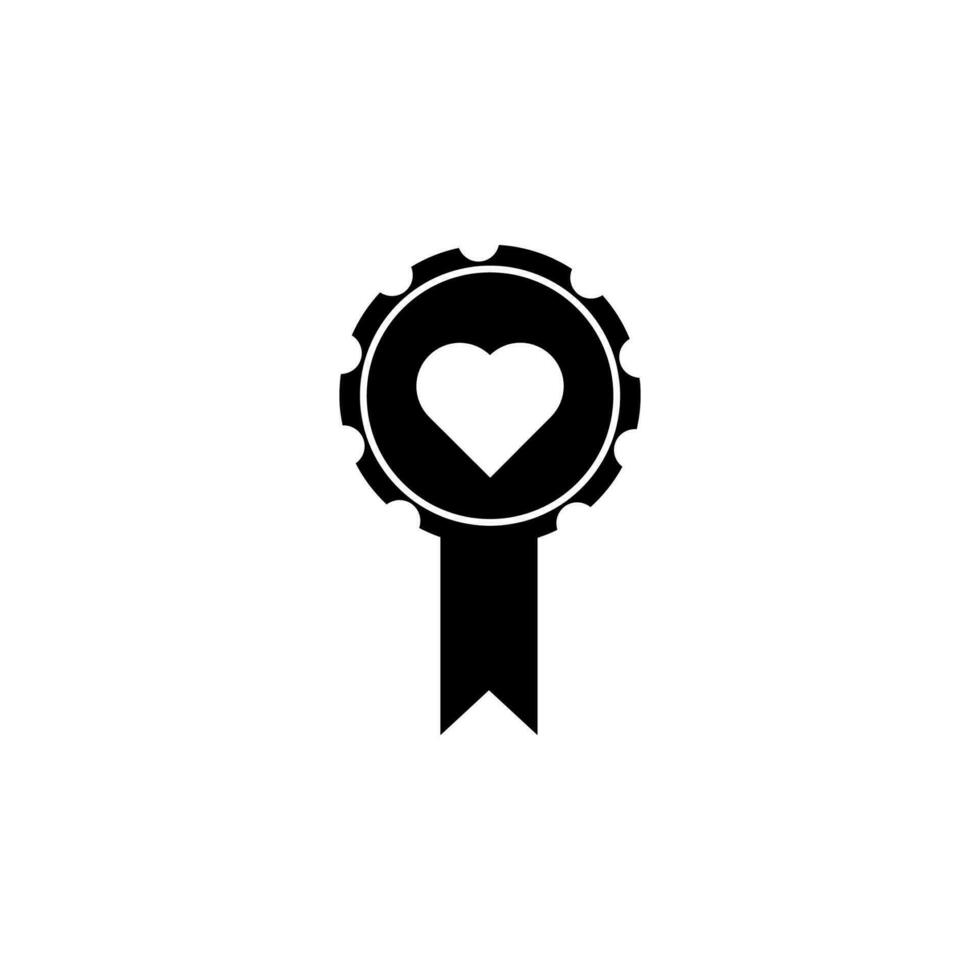 medal in the shape of heart vector icon illustration