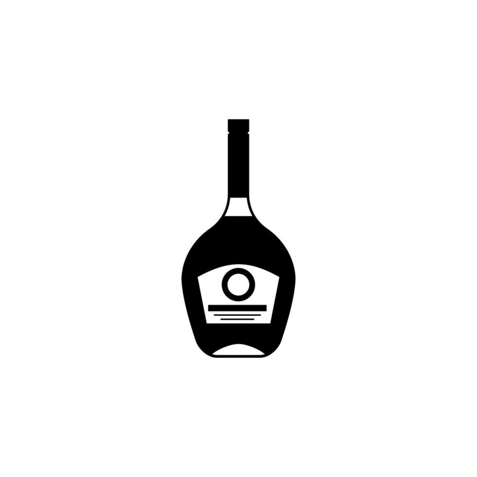 bottle of cognac vector icon illustration