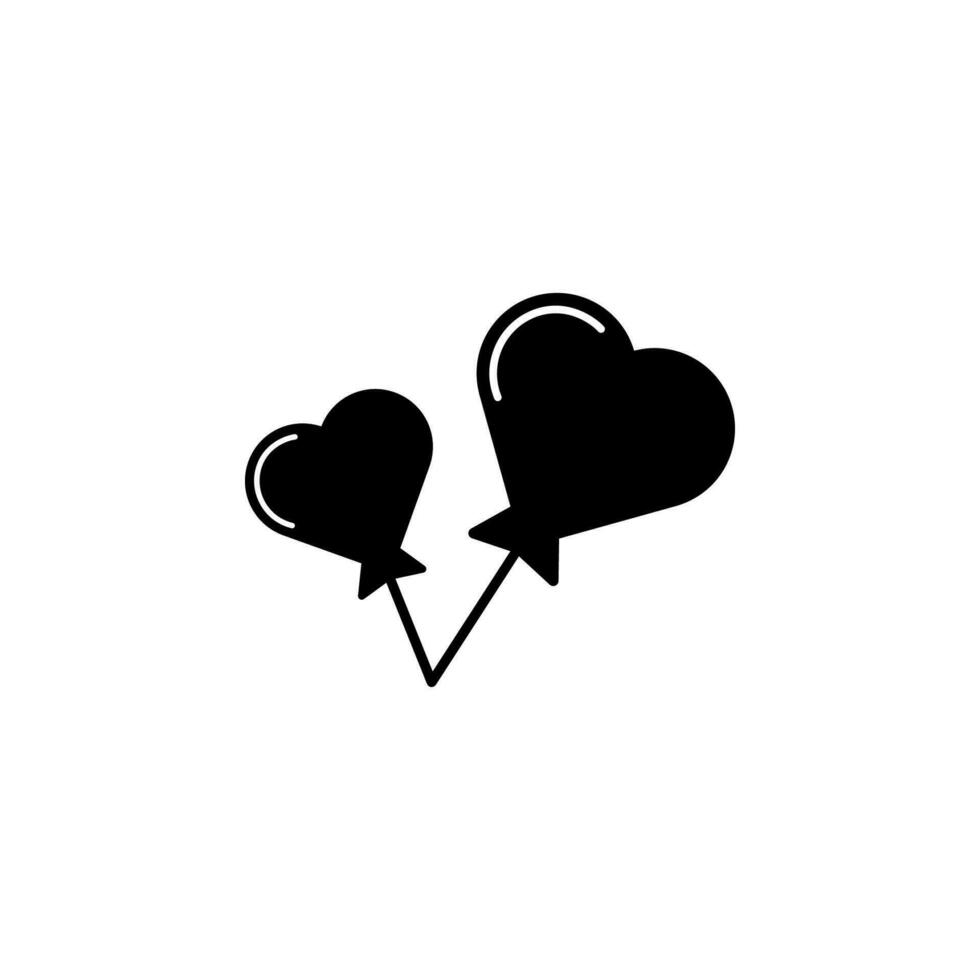 heart shaped balls vector icon illustration