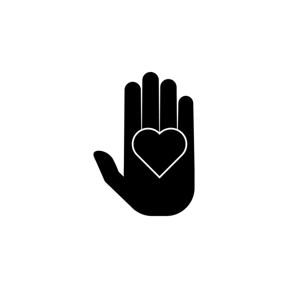 mano con corazón vector icono ilustración