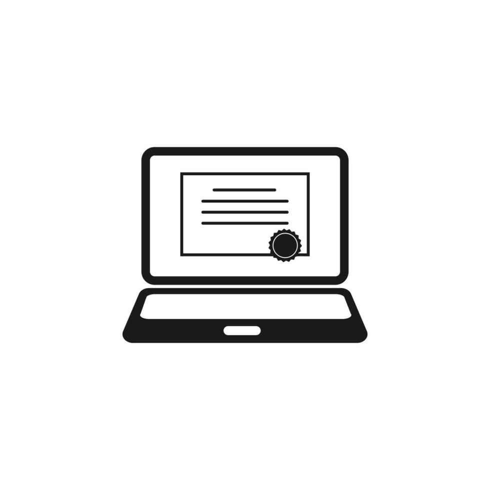 Online certification vector icon illustration