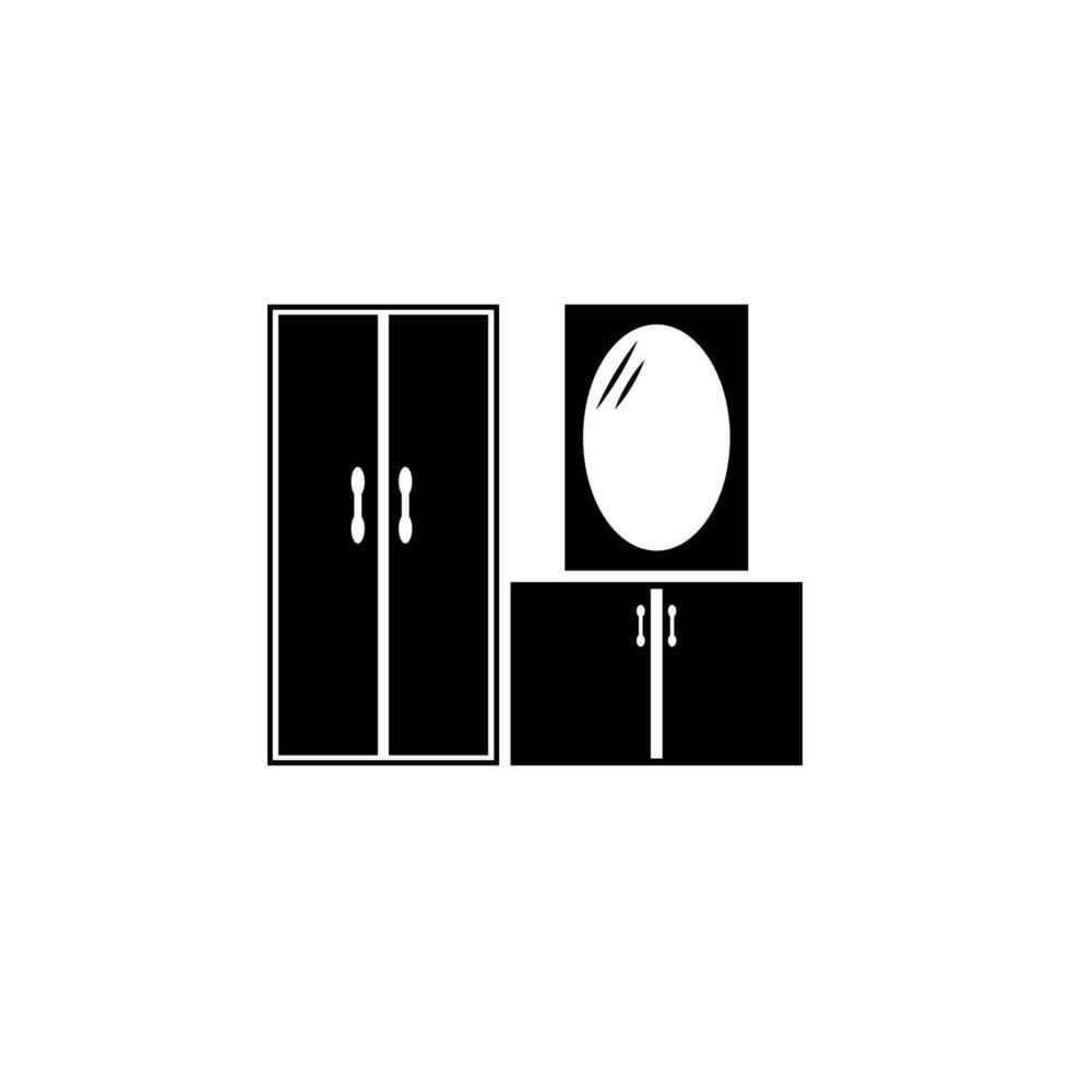 wardrobe line vector icon illustration