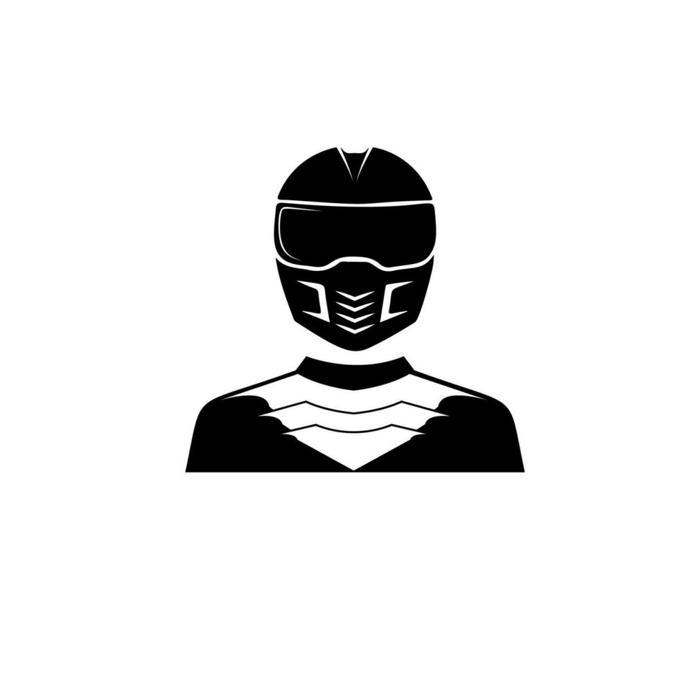 motorcyclist avatar vector icon illustration