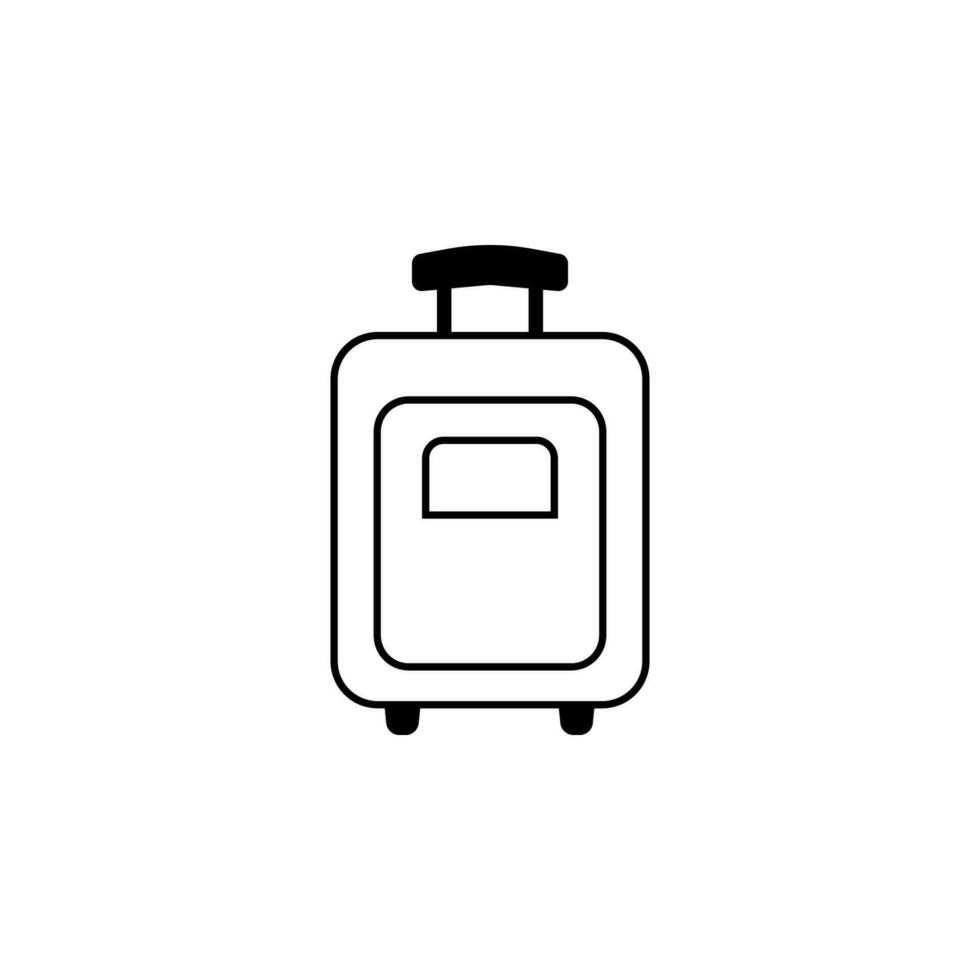Suitcase on wheels vector icon illustration