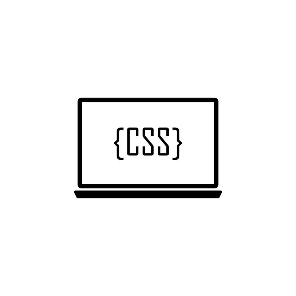 laptop, CSS vector icon illustration