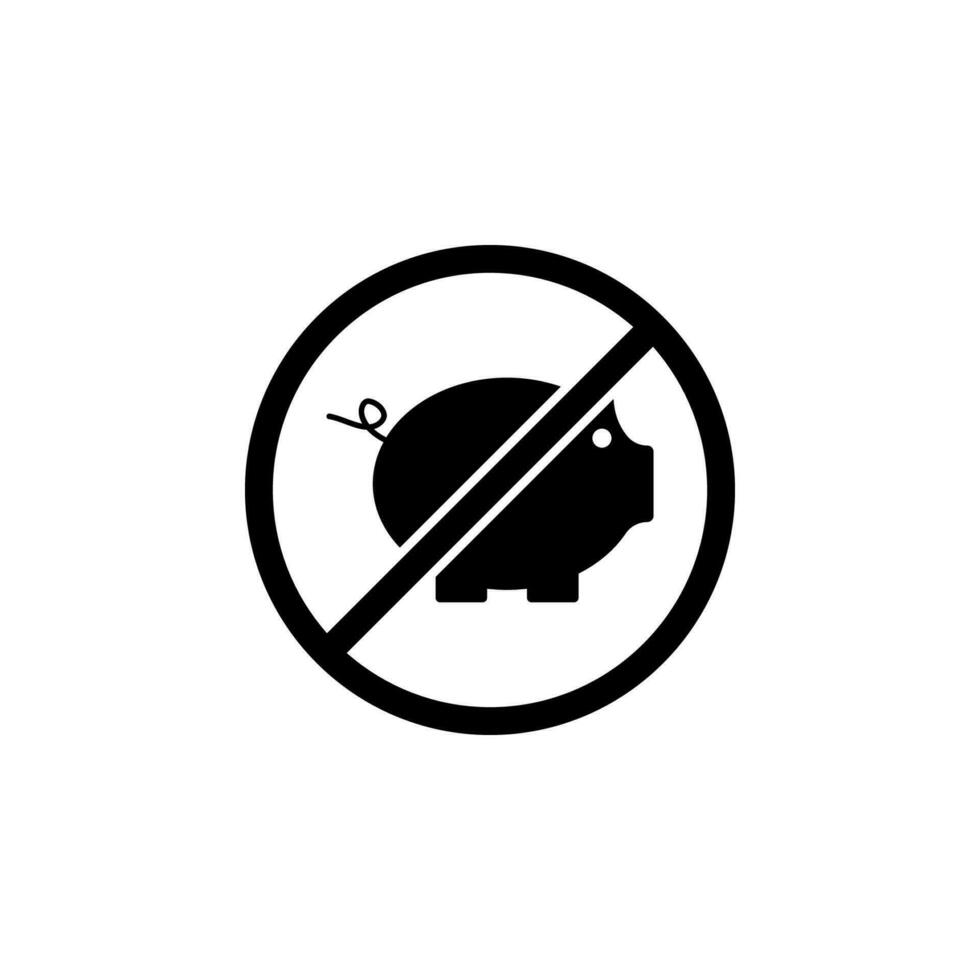 pig in the ban vector icon illustration