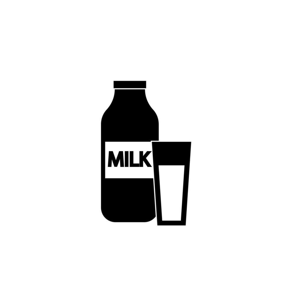 Milk in bottle vector icon illustration