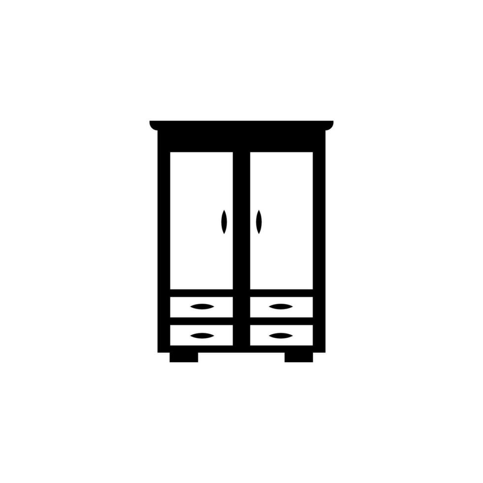 wardrobe furniture vector icon illustration