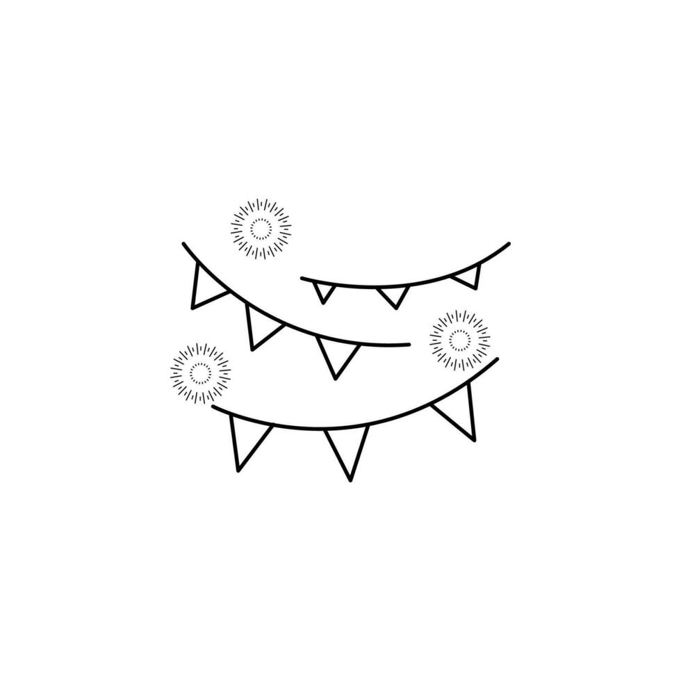 Christmas decoration with sparkling light line vector icon illustration
