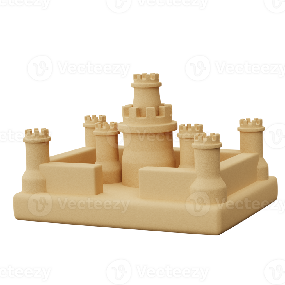 sandcastle 3d illustration png