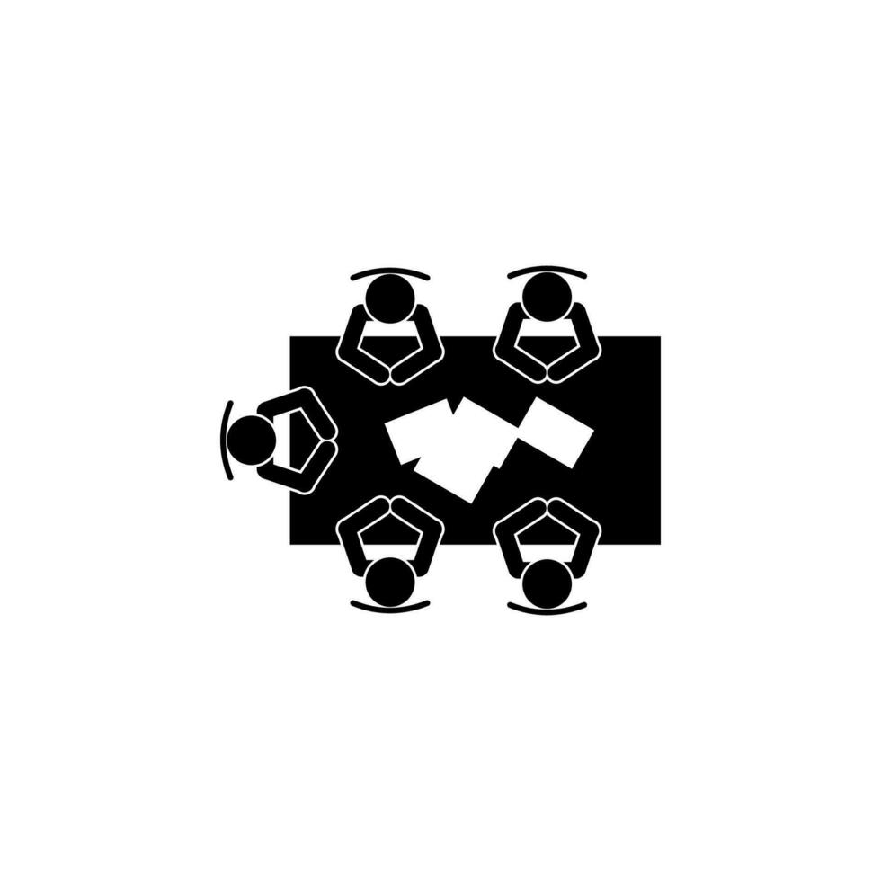 business meeting at the table vector icon illustration