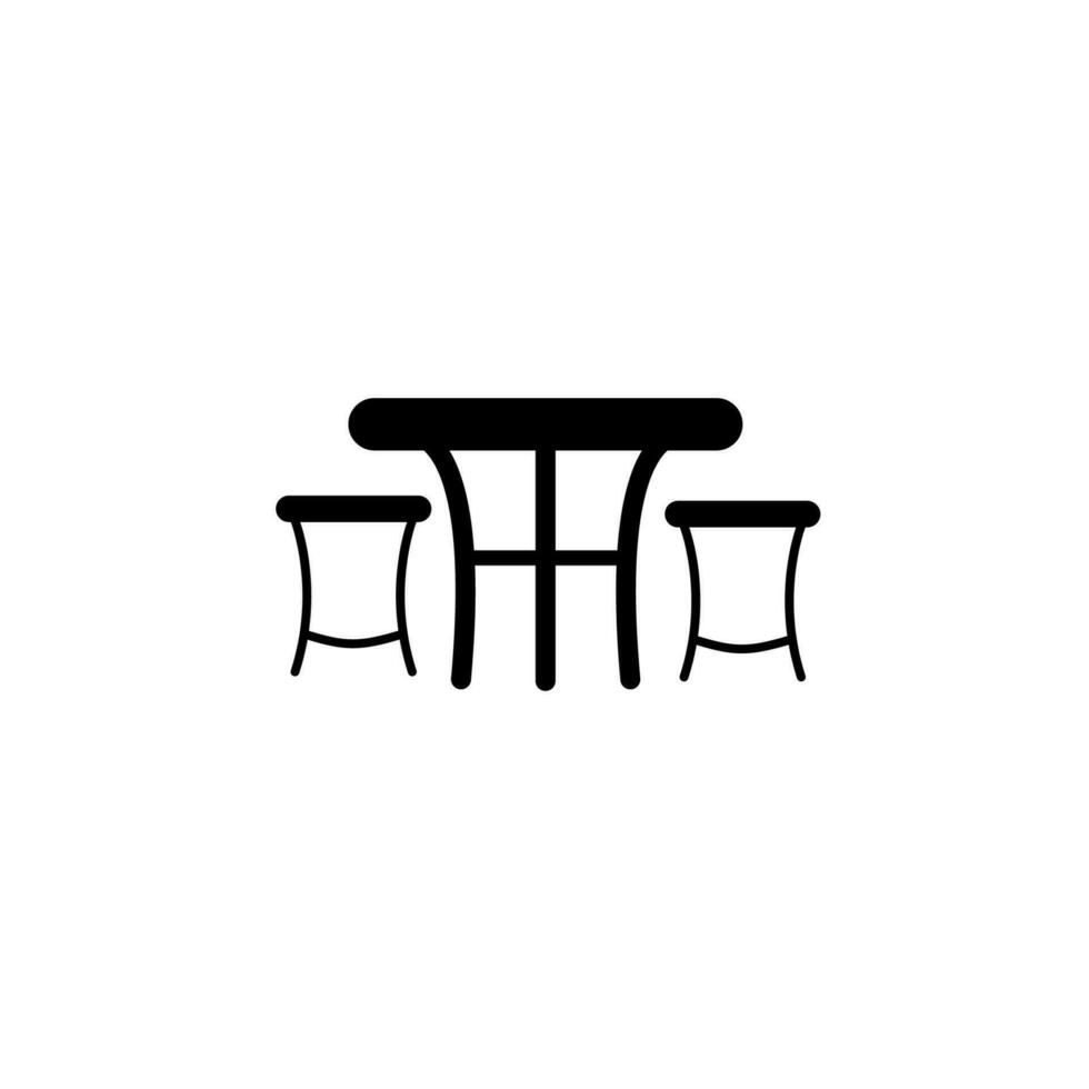 Table with chairs vector icon illustration
