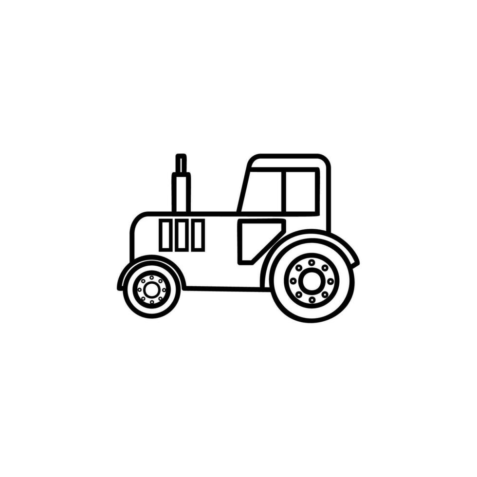 Tractor line vector icon illustration