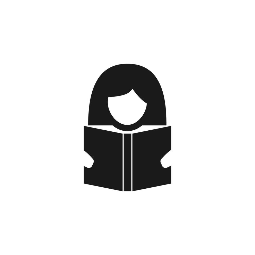 Woman With book vector icon illustration