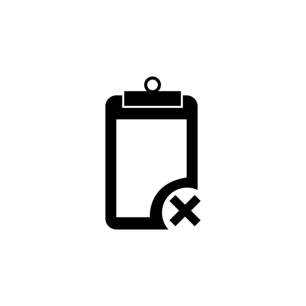 checklist with refusal vector icon illustration