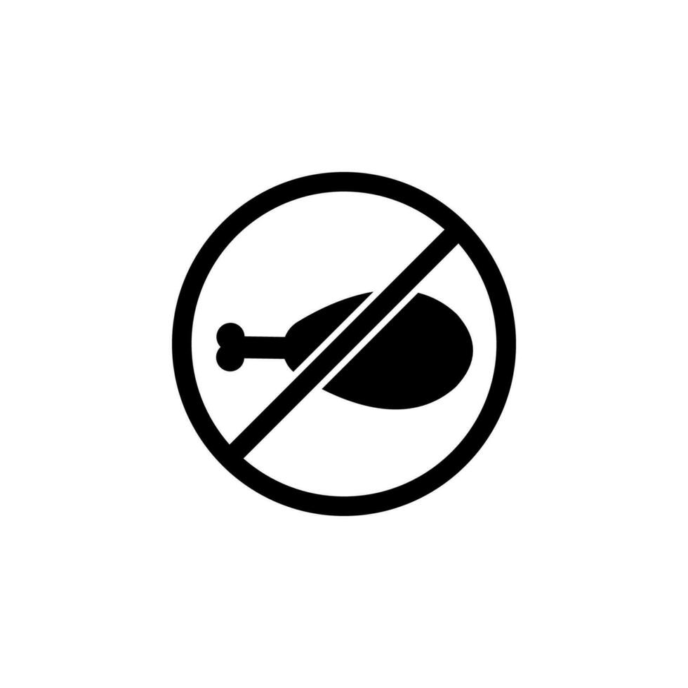 chicken leg banned vector icon illustration