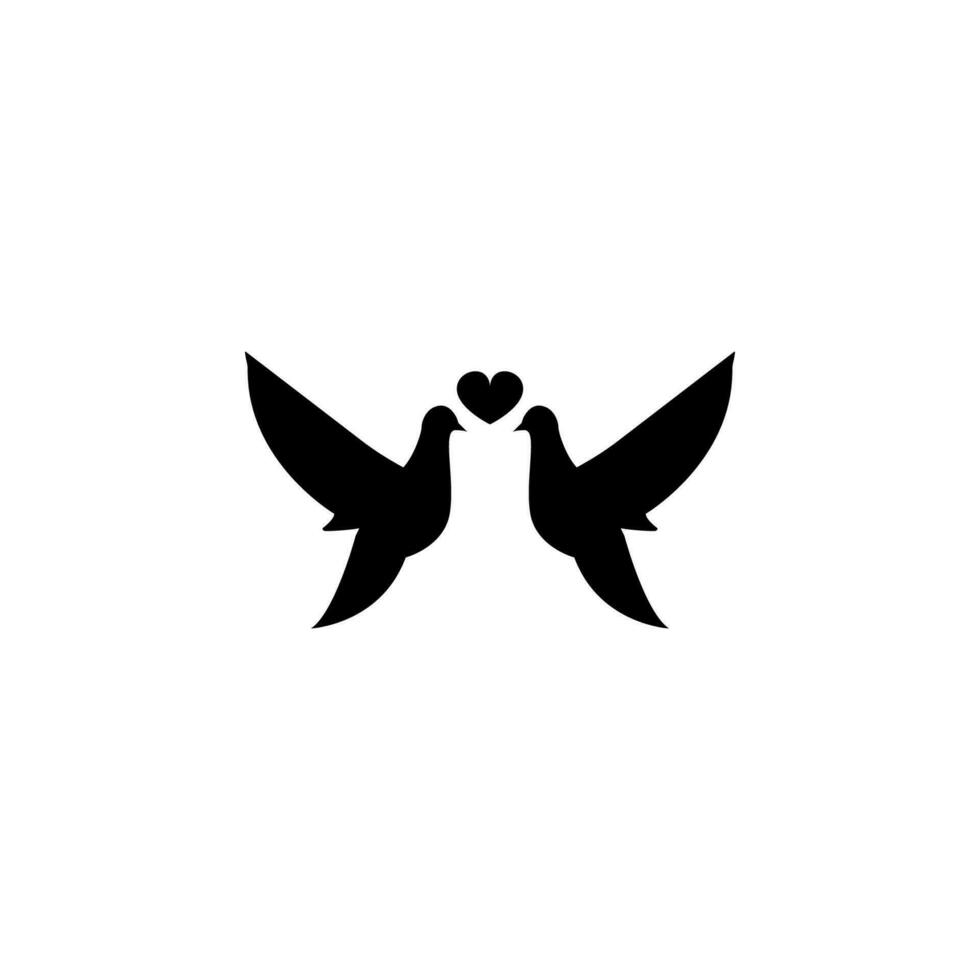 pigeons and heart vector icon illustration
