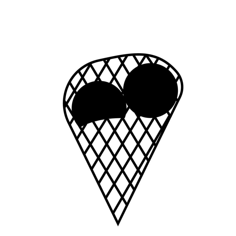 helado en el oblea vector icono ilustración