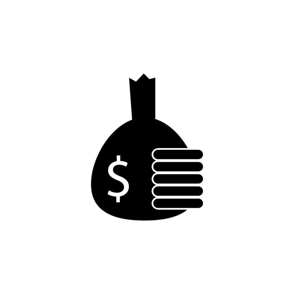 Bag with money vector icon illustration