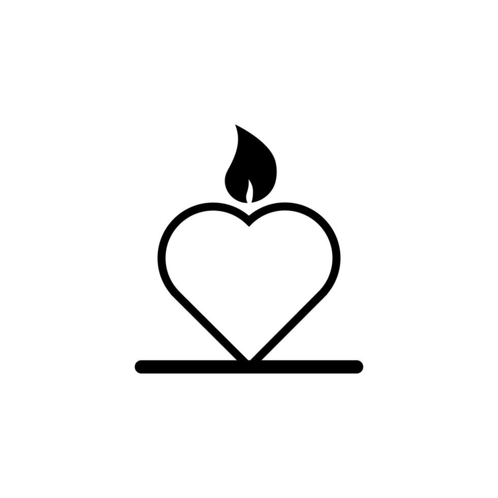 candle heart vector icon illustration