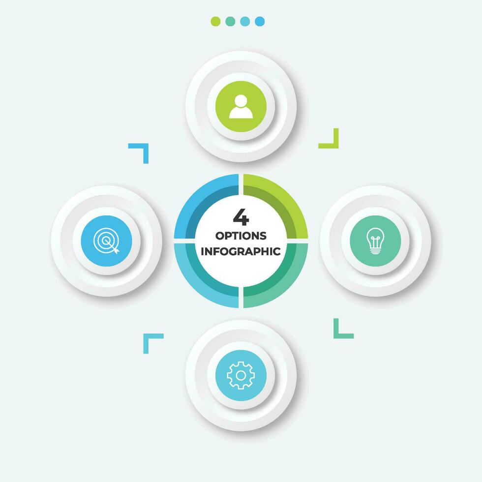 Vector business infographic design template with 4 options steps or processes can be used for workflow layout diagram