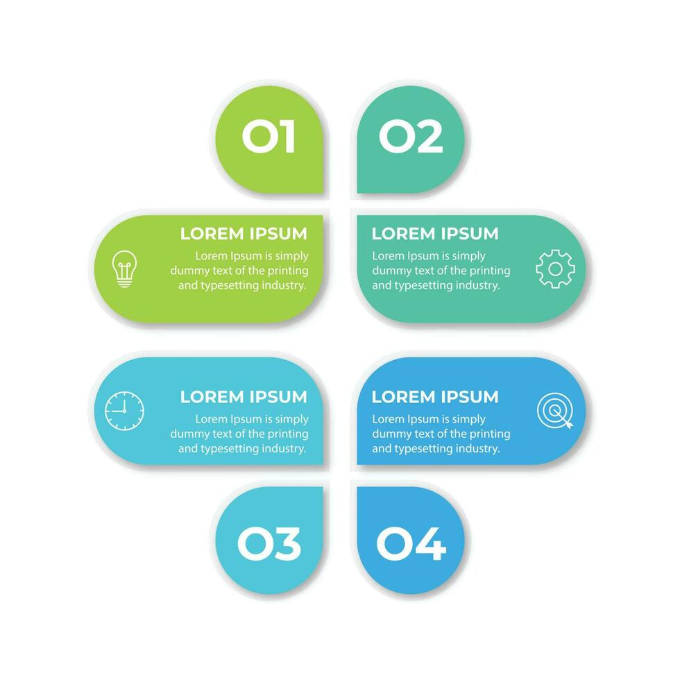 Modern infographic template. Creative circle element design with marketing icons. Business concept with 4 options, steps, sections. vector