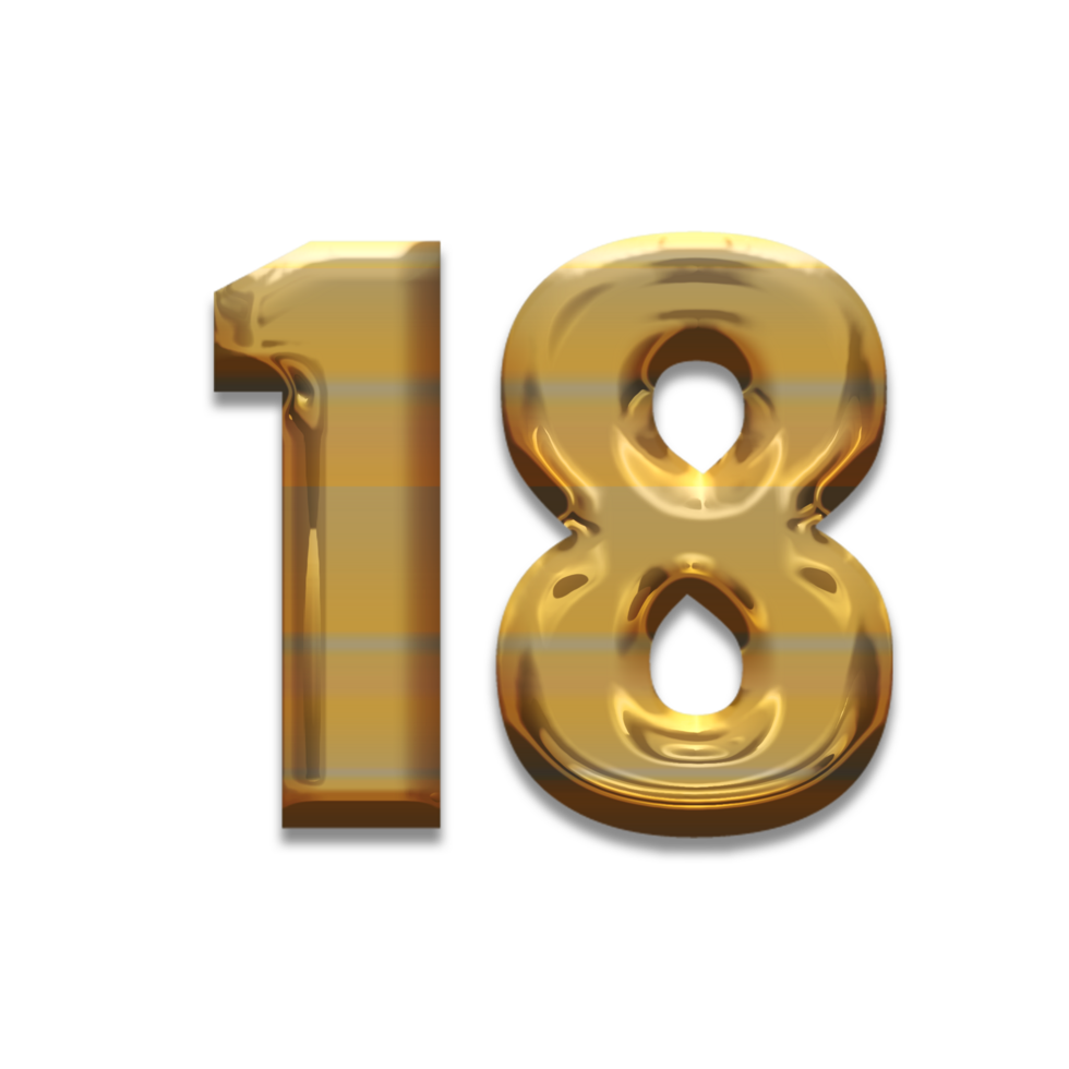 Number gold luxury, use birthday,age,anniversary png