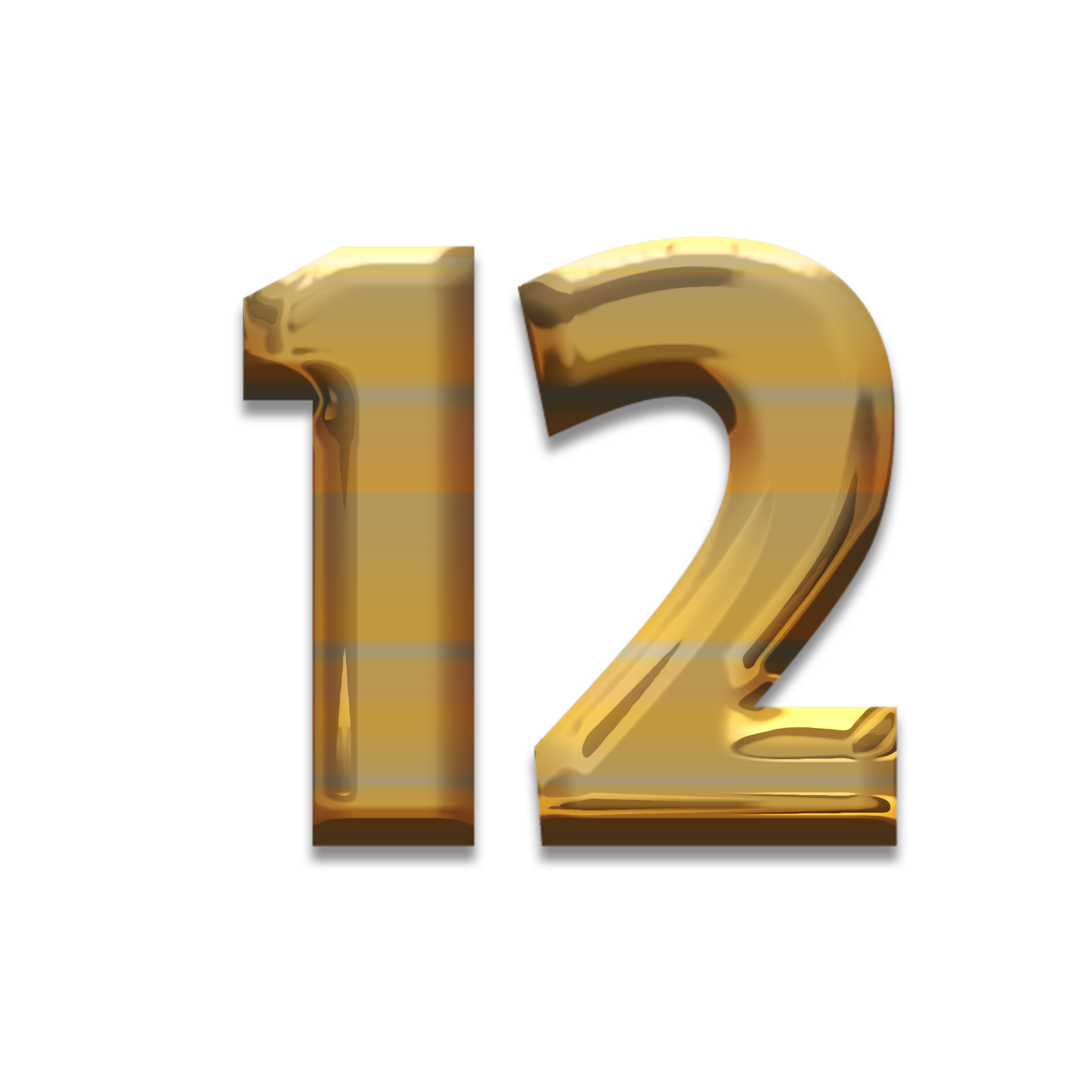 Gold number 12 luxury 23250610 PNG