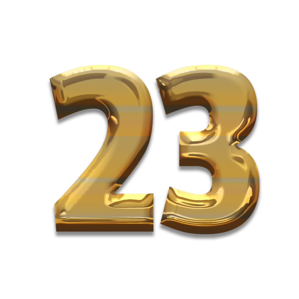 Number gold luxury, use birthday,age,anniversary 23250613 PNG