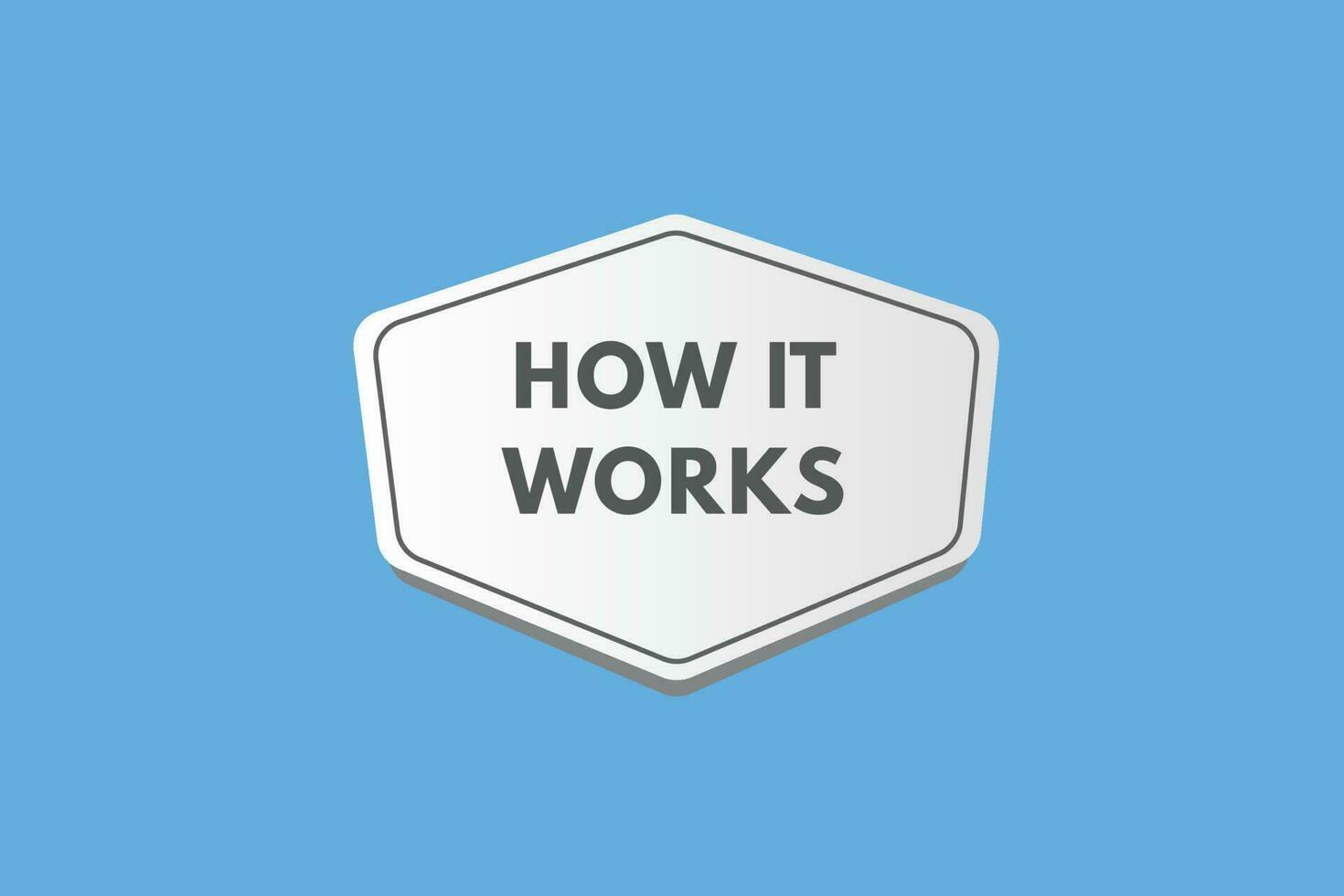 How it Works text Button. How it Works Sign Icon Label Sticker Web Buttons vector