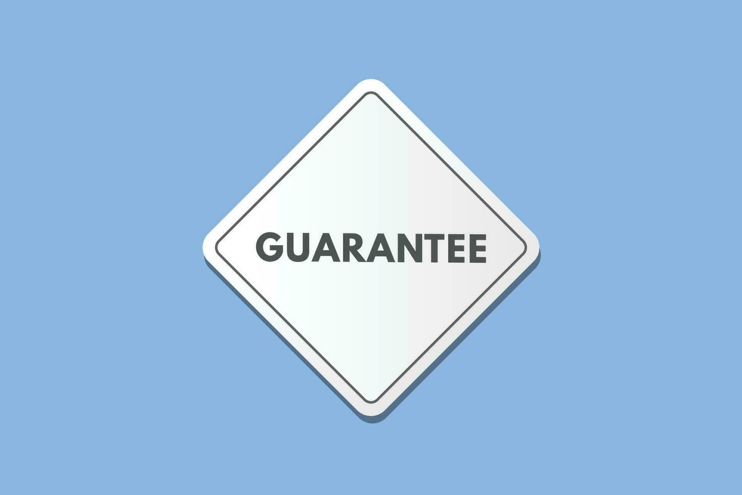 Guarantee text Button. Guarantee Sign Icon Label Sticker Web Buttons vector