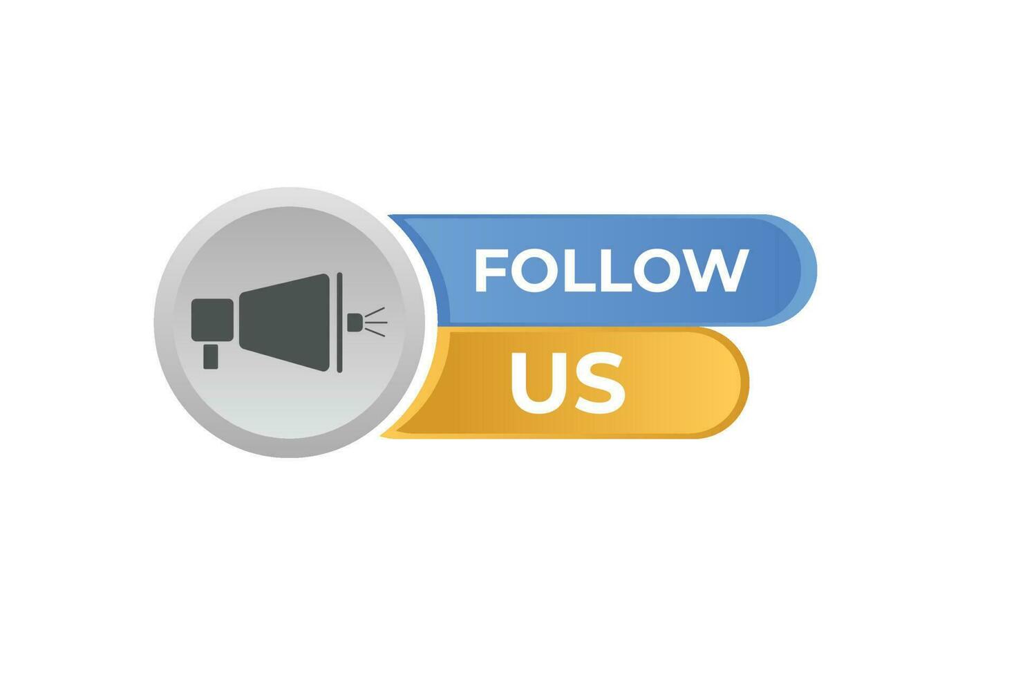 Follow Us Button. Speech Bubble, Banner Label Follow Us vector