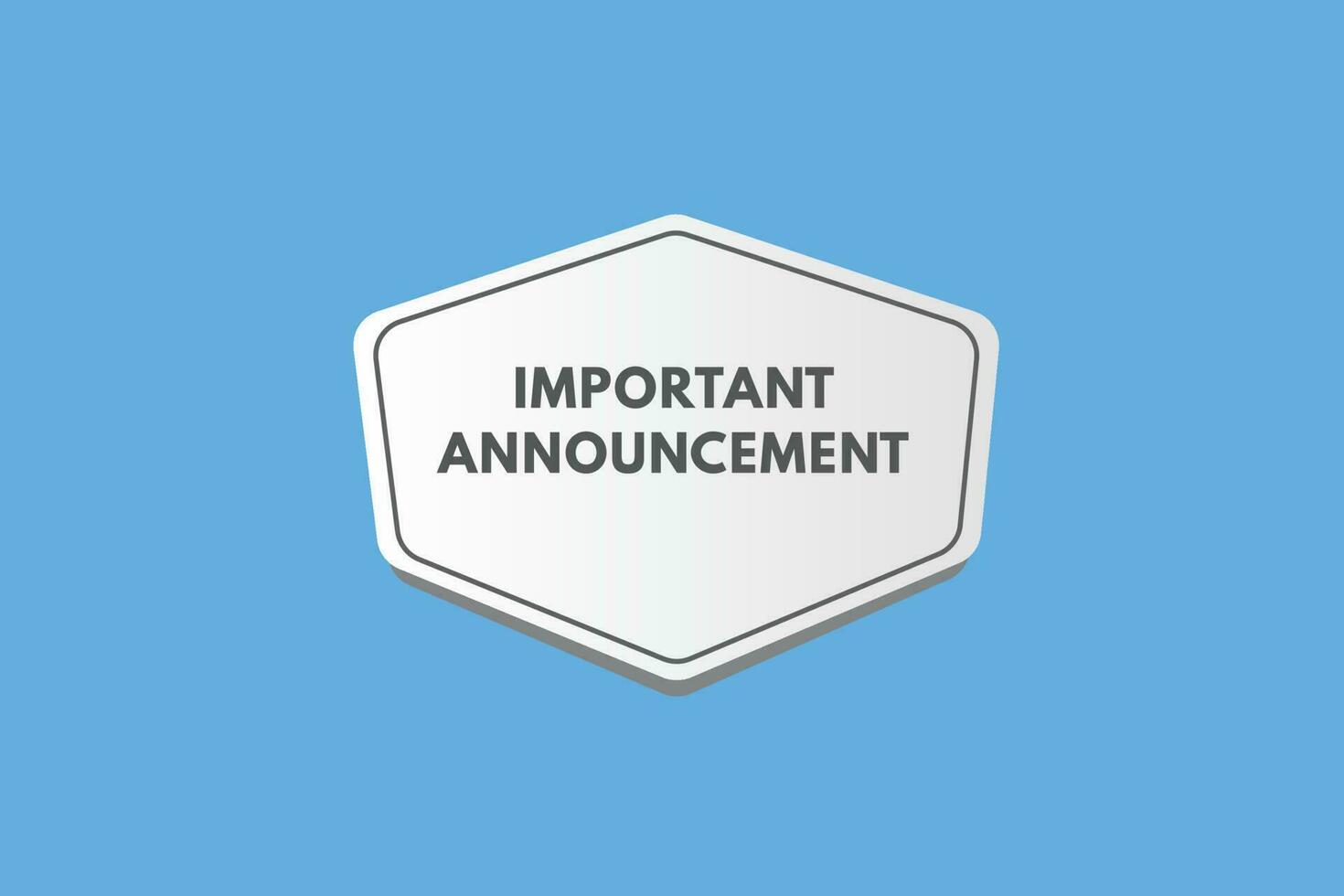 Important Announcement text Button. Important Announcement Sign Icon Label Sticker Web Buttons vector