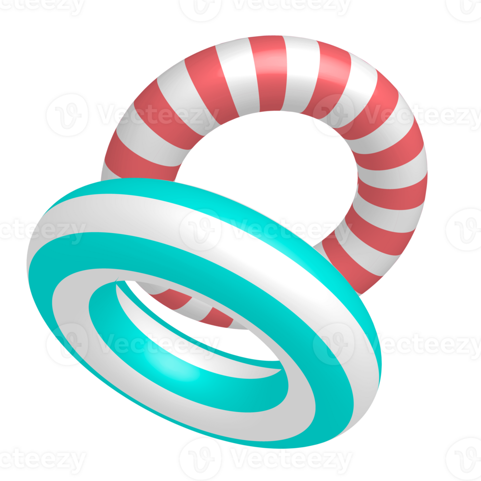 Colorful summer swim rings png