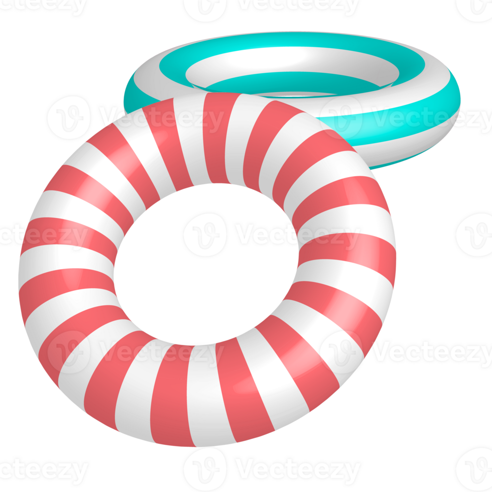 Colorful summer swim rings png