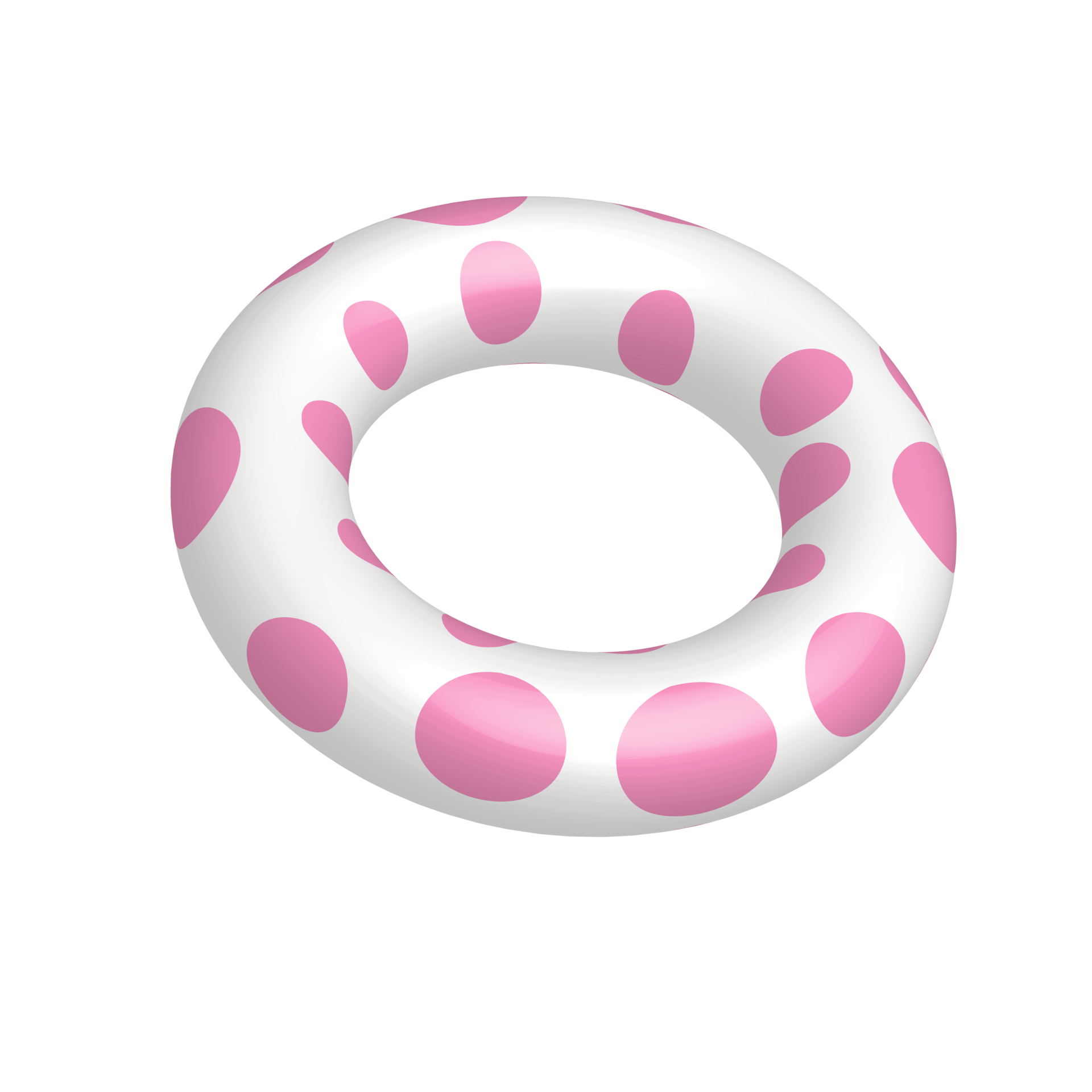 Colorful inflatable swim ring on transparent background, Rubber