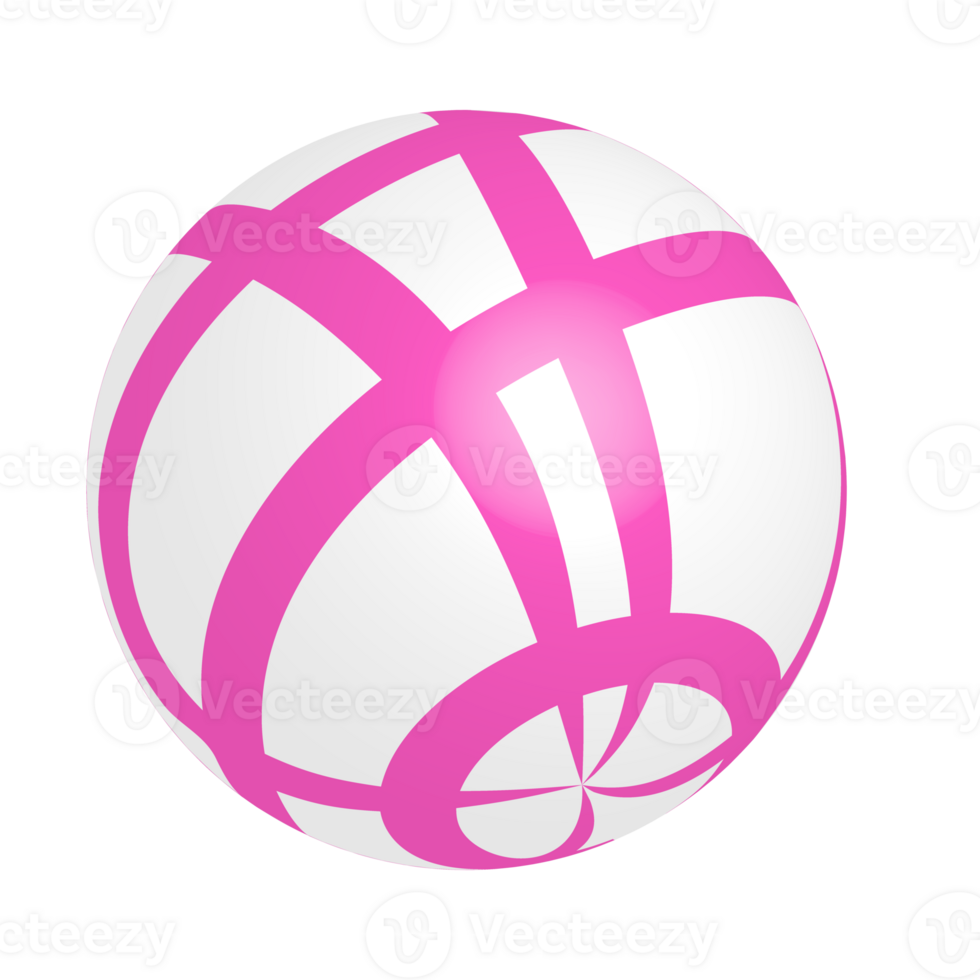Colorful beach plastic ball on transparent background png