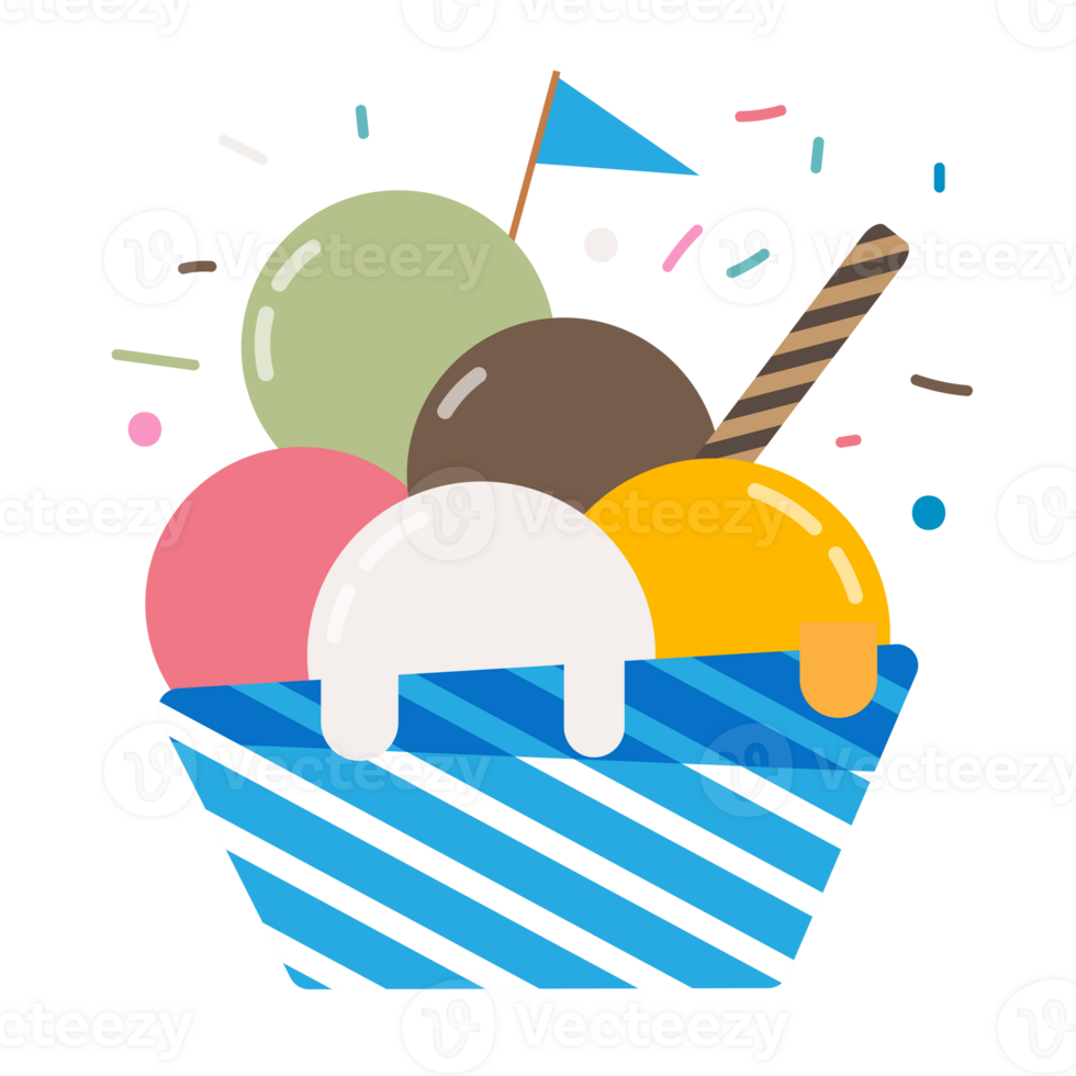 Sweet pastel ice cream isolated on transparent background png