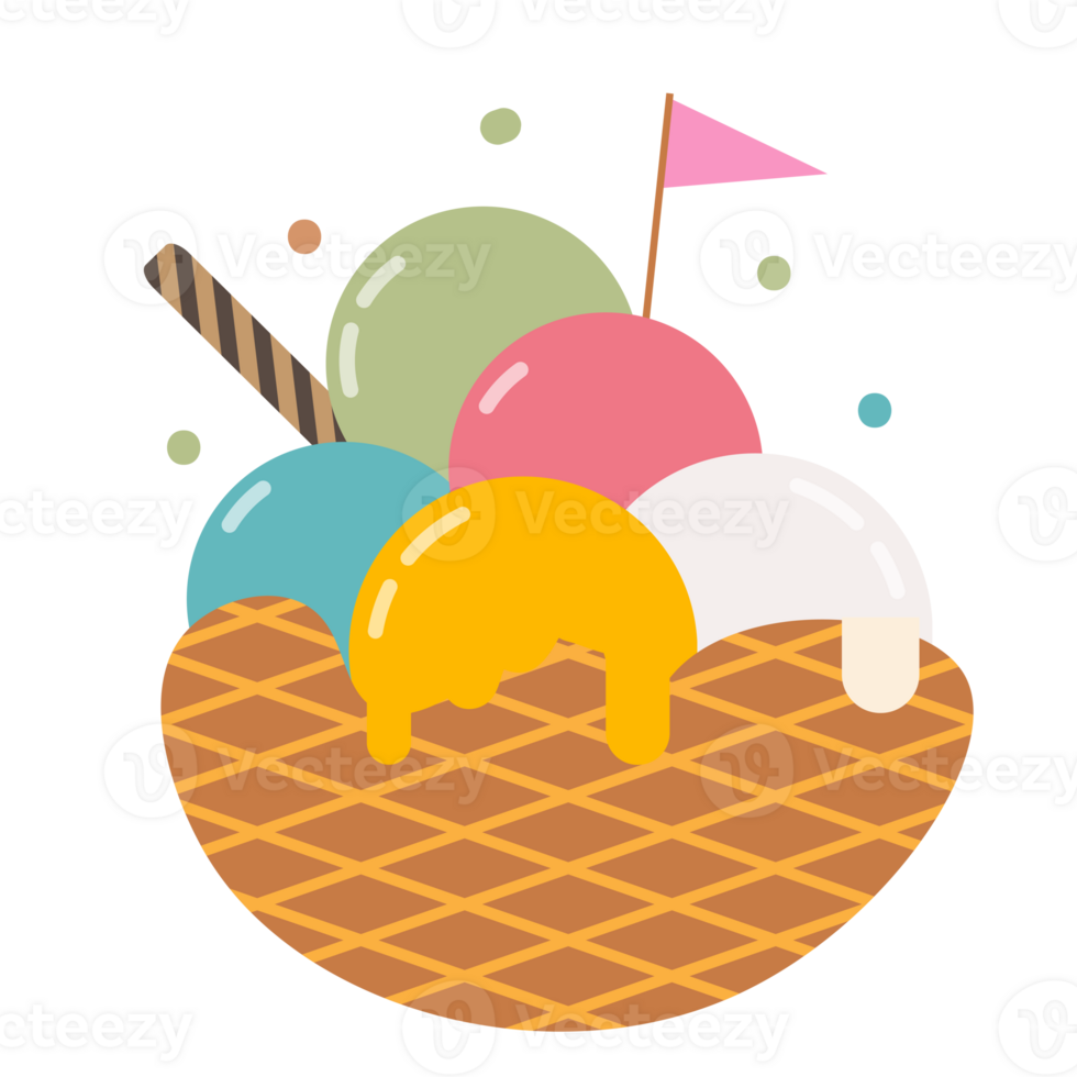 Sweet pastel ice cream isolated on transparent background png