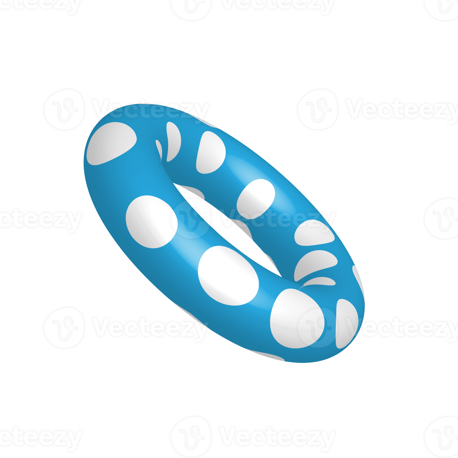 Colorful inflatable swim ring on transparent background, Rubber