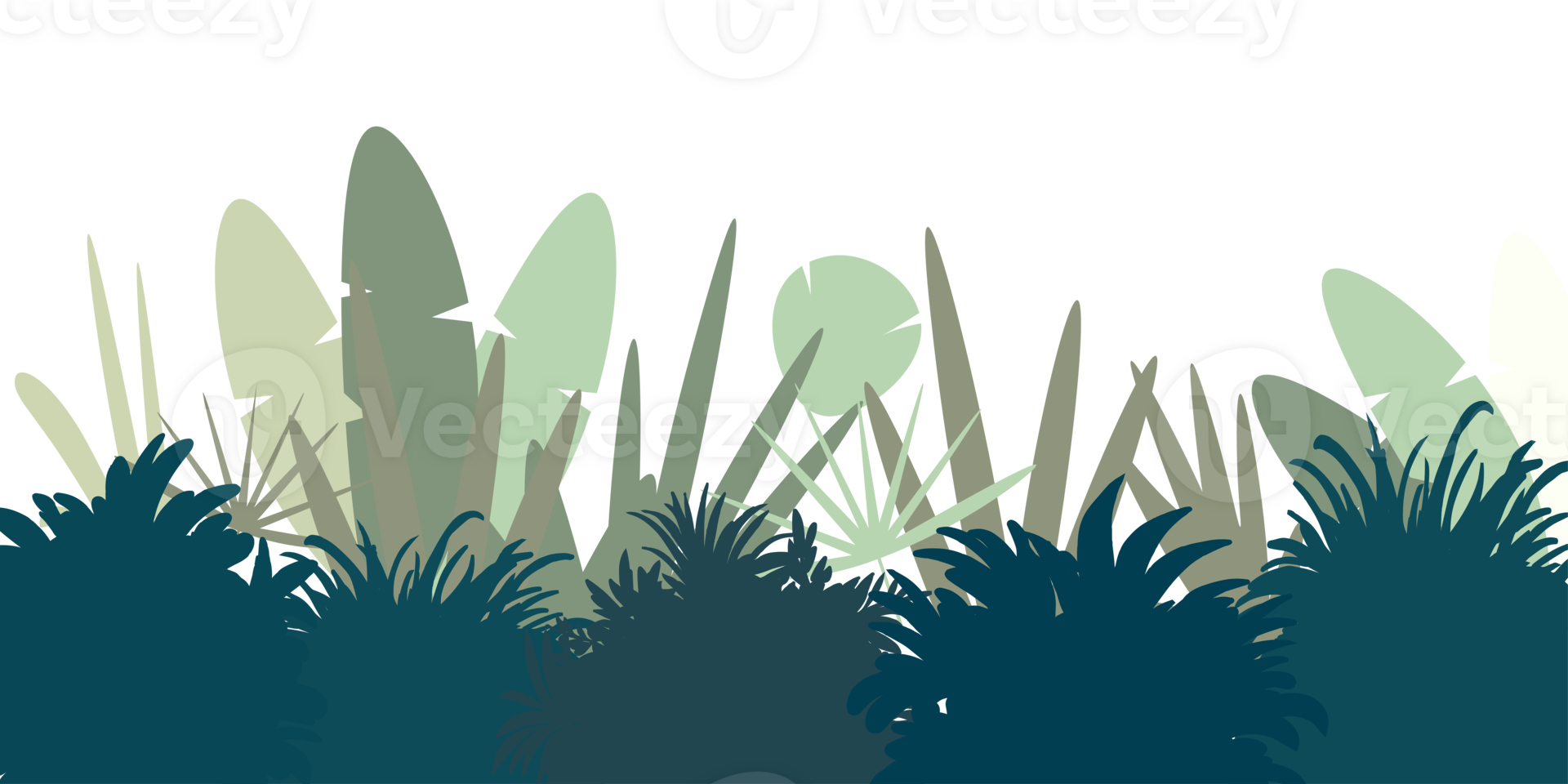 Tropical bush. Tropical leaf isolated on transparent background. png