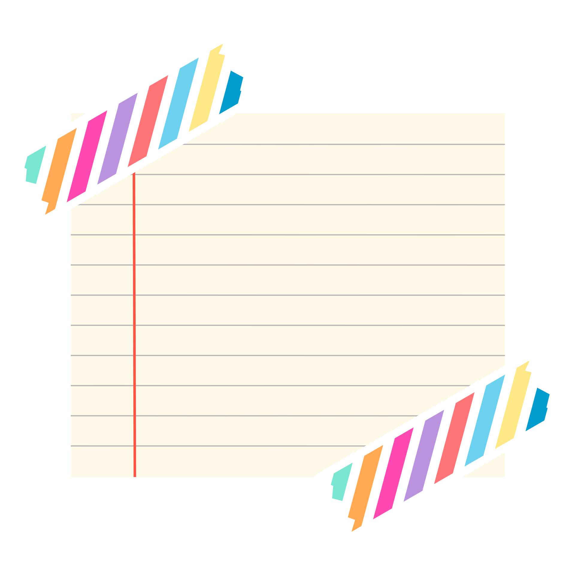 Reading Paper and Colorful Sticky Tape 23251349 PNG