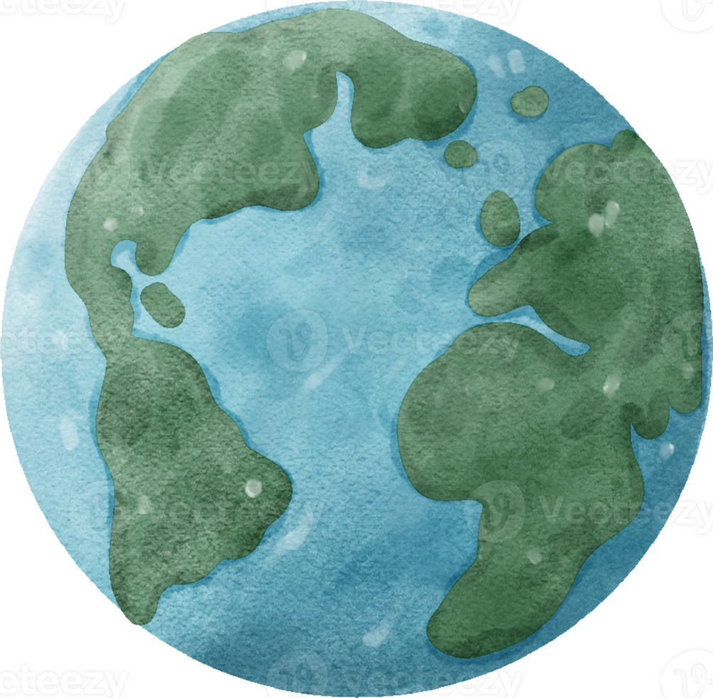 watercolor globe earth hand painting eco friendly symbol png