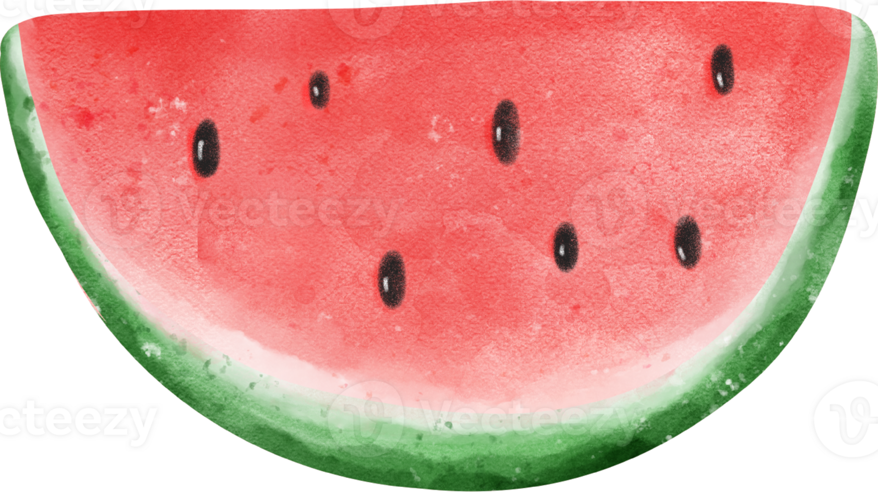 süß frisch Hälfte Schnitt Wassermelone Obst Aquarell png