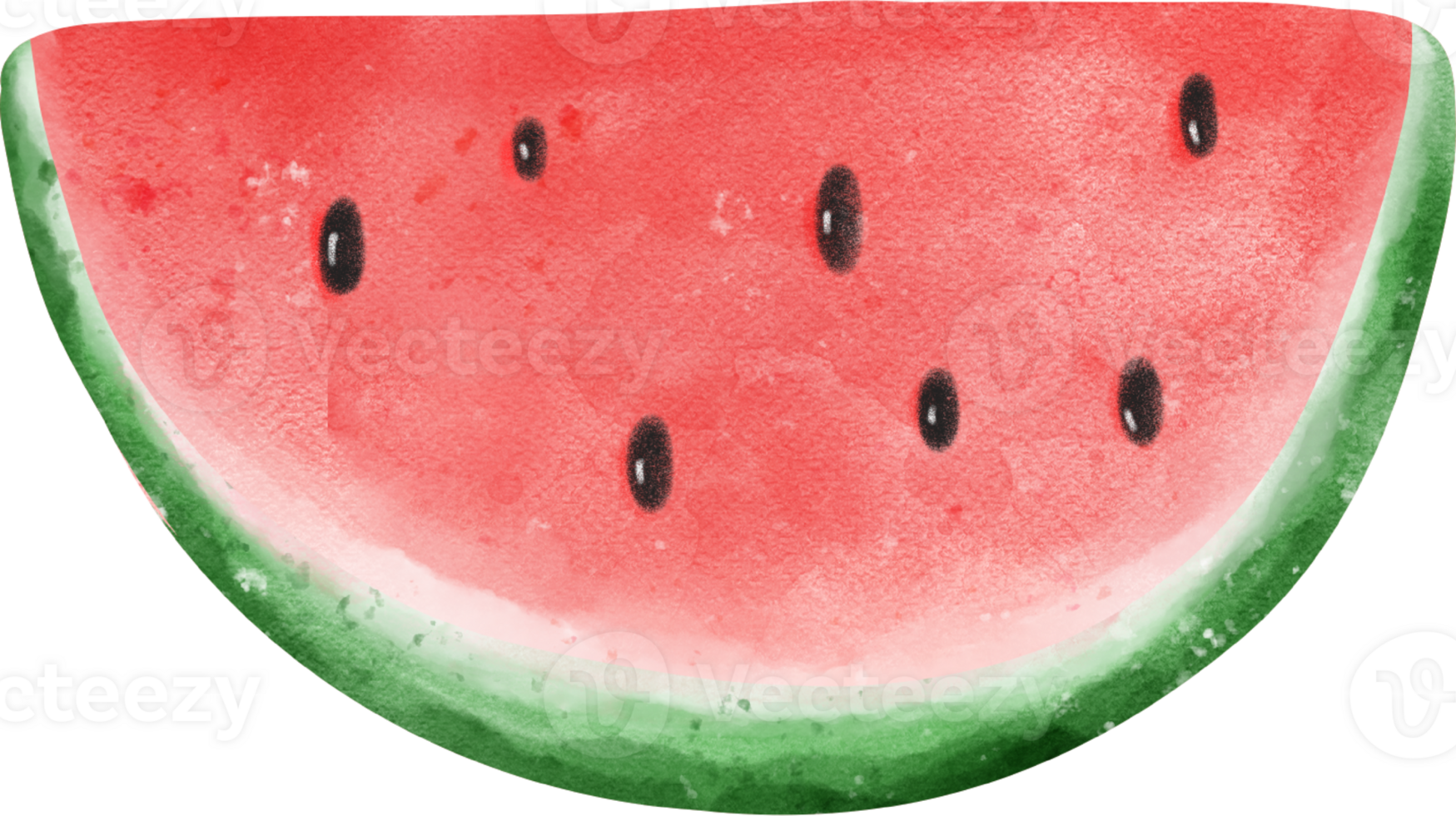 cute fresh half cut watermelon fruit watercolor png
