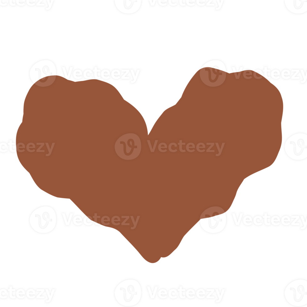 boho heart in illustration doodle style png